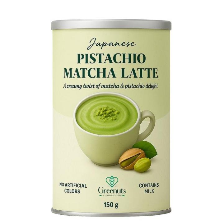 Pistachio Matcha latte - ماتشا لاتيه بالفستق الحلبي