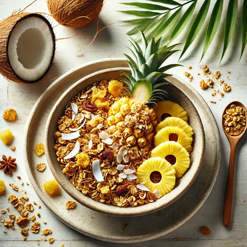 جرانولا استوائية - أناناس وجوز الهند